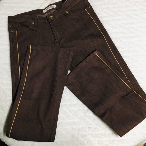 Old School Jeans NwT 13/14 Brown Gold - Picture 1 of 5